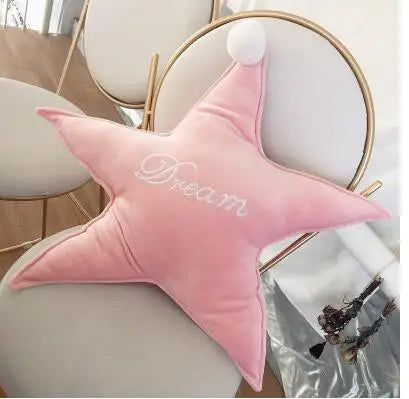 Candy Pink White Clouds Gold Dream Cloud Star Heart Moon Plush Pink Dream Star - 55cm x 40cm Outer Space - Tophatter Daily Deals