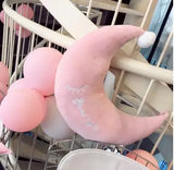 Candy Pink White Clouds Gold Dream Cloud Star Heart Moon Plush Pink Goodnight Moon - 42cm x 20cm Outer Space - Tophatter Daily Deals