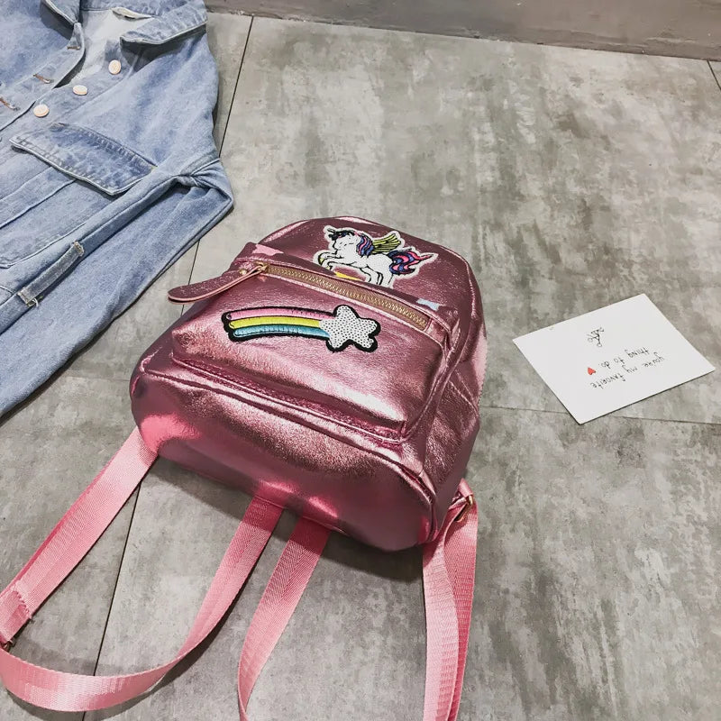 Holographic Backpack Unicorn Patches Rainbow Cloud Star Mythical - Tophatter Daily Deals