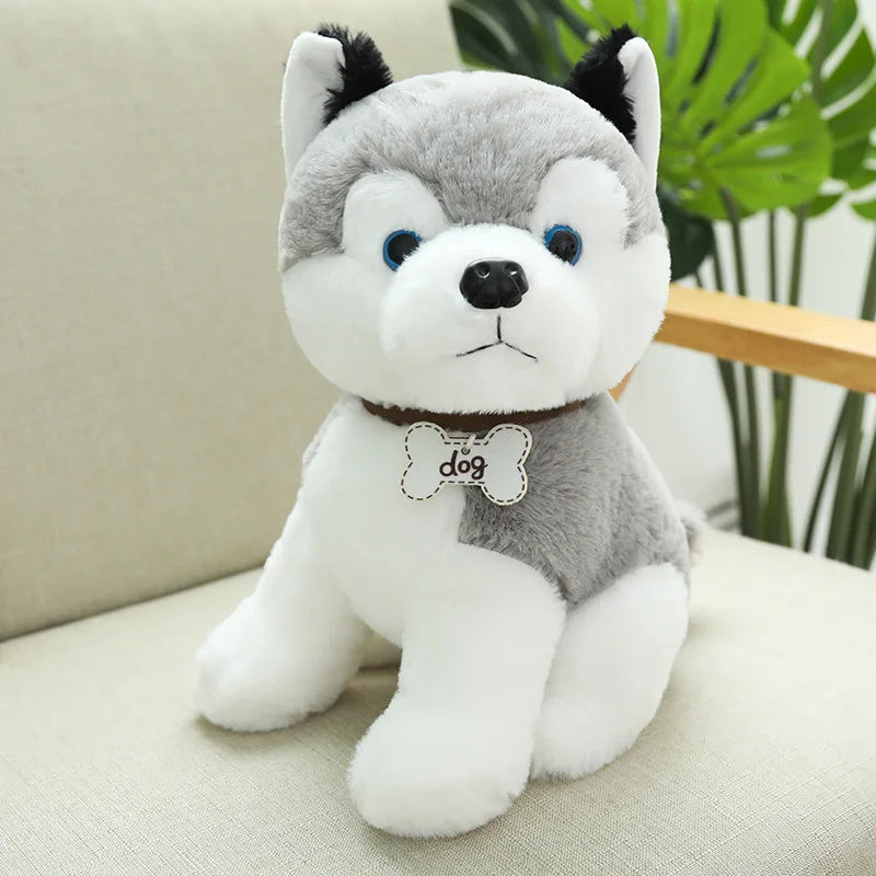 Poodle Dog Plush Husky Stuffed Animal Toys Grey Animals - Tophatter Daily Deals