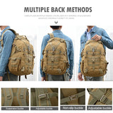 40L Tactical Camping Backpack Waterproof Molle Khaki Backpacks - Tophatter Daily Deals