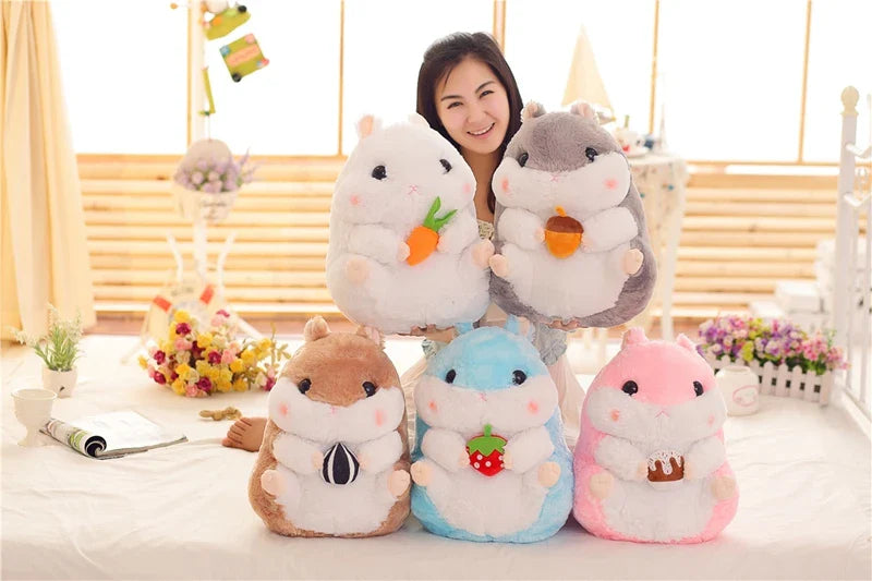 Chubby Hamster Pastel Woodland Plush With Nuts and Acorns Animals - Tophatter Daily Deals