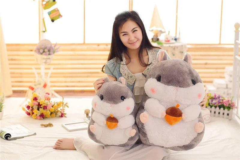 Chubby Hamster Pastel Woodland Plush With Nuts and Acorns Animals - Tophatter Daily Deals