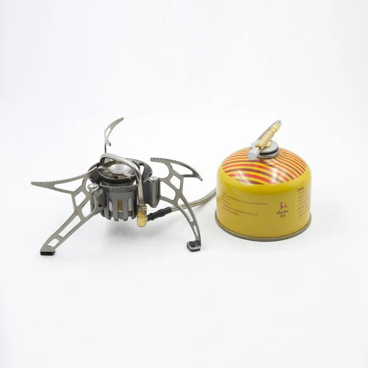 1000ml Dual-Fuel Gasoline Gas Stove Silver Camp Cooking - Tophatter Daily Deals