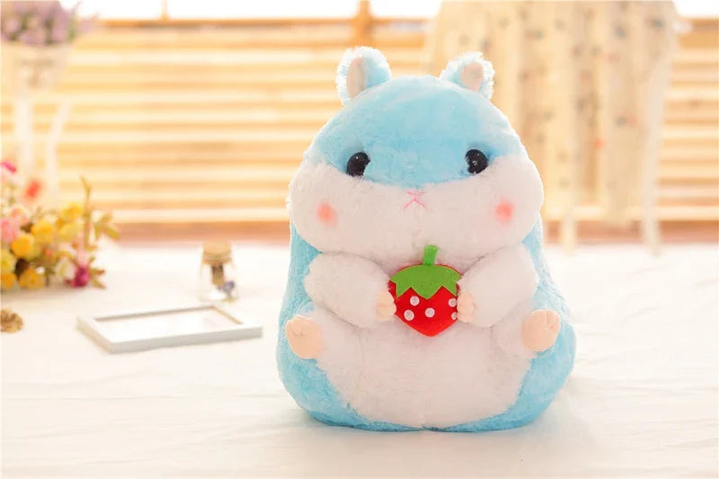 Chubby Hamster Pastel Woodland Plush With Nuts and Acorns 38cm Blue Animals - Tophatter Daily Deals