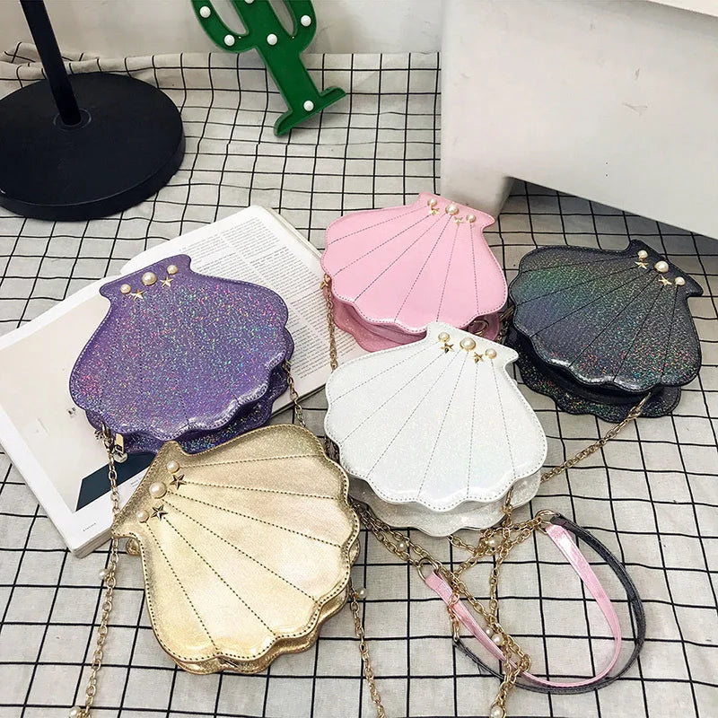 Irridescent Shell Bag Crossbody Shoulder Handbag Mermaid Seashells - Tophatter Daily Deals