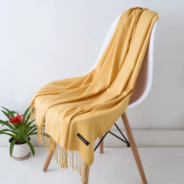 Warm Cozy Women Scarf - Long Fringe, Cashmere, Winter Ginger - Tophatter Daily Deals