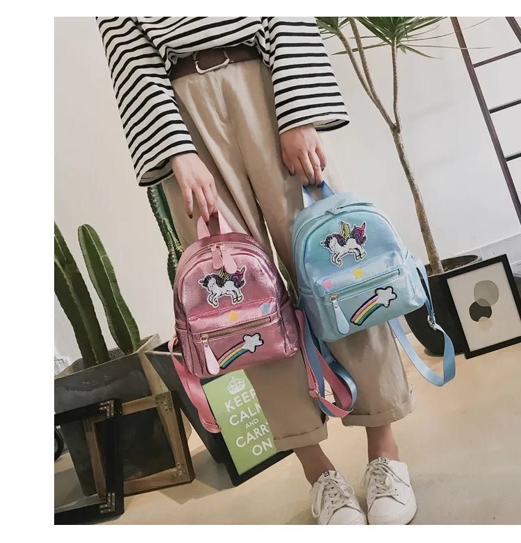 Holographic Backpack Unicorn Patches Rainbow Cloud Star Mythical - Tophatter Daily Deals