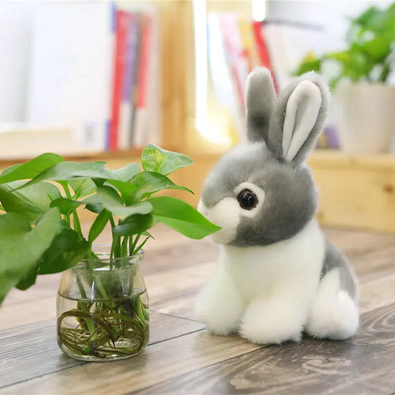 Bunny Rabbit Plush - Brown, Grey, White Stuffed Animal Toy Woodlands Animals - Tophatter Daily Deals