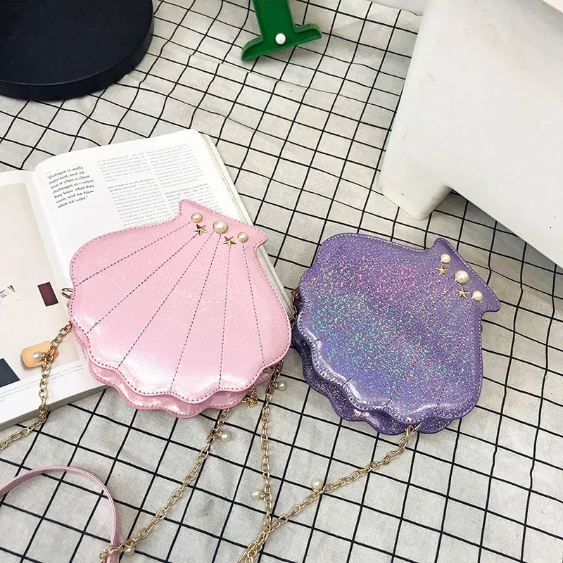 Irridescent Shell Bag Crossbody Shoulder Handbag Mermaid Seashells - Tophatter Daily Deals