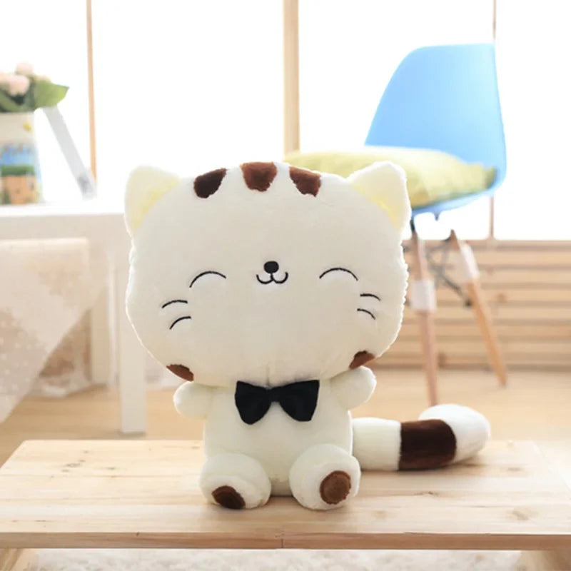 Cute Big Face Smile Cat Plush White Animals - Tophatter Daily Deals