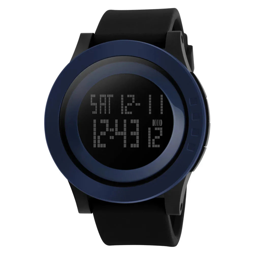 Military Digital LED Watch Waterproof Sports Casual Blue black - Tophatter Daily Deals