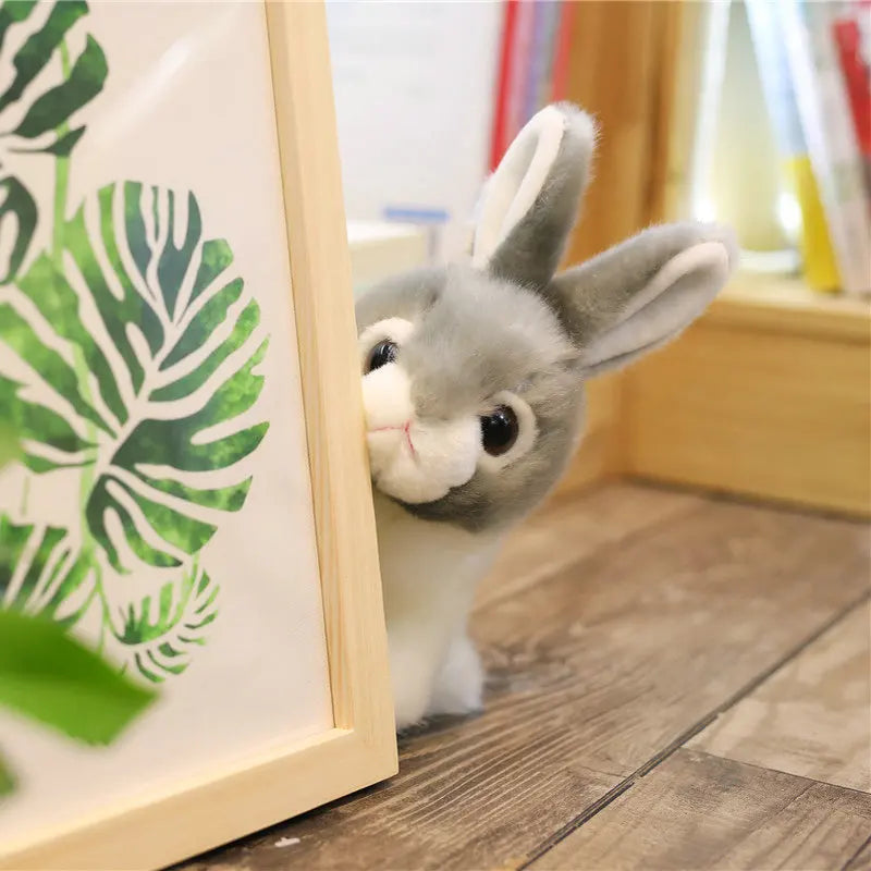 Bunny Rabbit Plush - Brown, Grey, White Stuffed Animal Toy Woodlands Animals - Tophatter Daily Deals