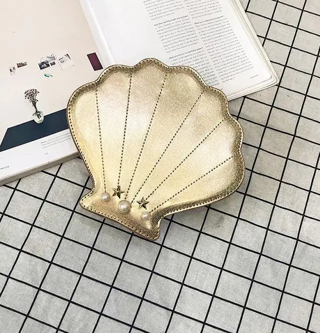 Irridescent Shell Bag Crossbody Shoulder Handbag Mermaid Gold Seashells - Tophatter Daily Deals