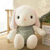 Loppy Bunny Big Hanging Ears Bunny Rabbits With Sweaters Plush White Bunny Grey Animals - Tophatter Daily Deals