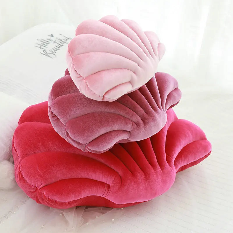 Velvet Shell Mermaid Cushion Plush Pillow Seashell Seashells - Tophatter Daily Deals
