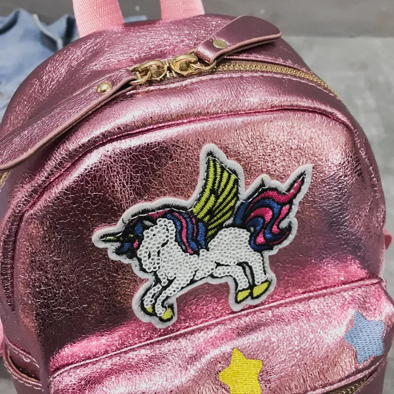 Holographic Backpack Unicorn Patches Rainbow Cloud Star Mythical - Tophatter Daily Deals