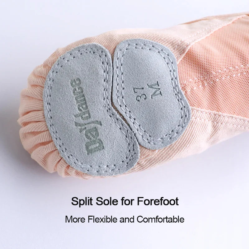 Supportive Flattering Women Ballet Shoes - Split Sole Mesh - Tophatter Daily Deals