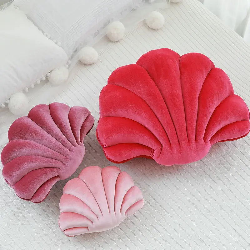 Velvet Shell Mermaid Cushion Plush Pillow Seashell Seashells - Tophatter Daily Deals
