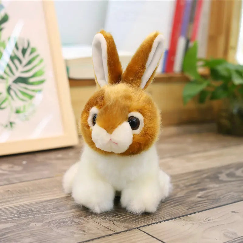 Bunny Rabbit Plush - Brown, Grey, White Stuffed Animal Toy Woodlands Brown Bunny Animals - Tophatter Daily Deals