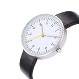 Quartz Watch With Yellow Second Hand Minimalist 40mm - Tophatter Daily Deals