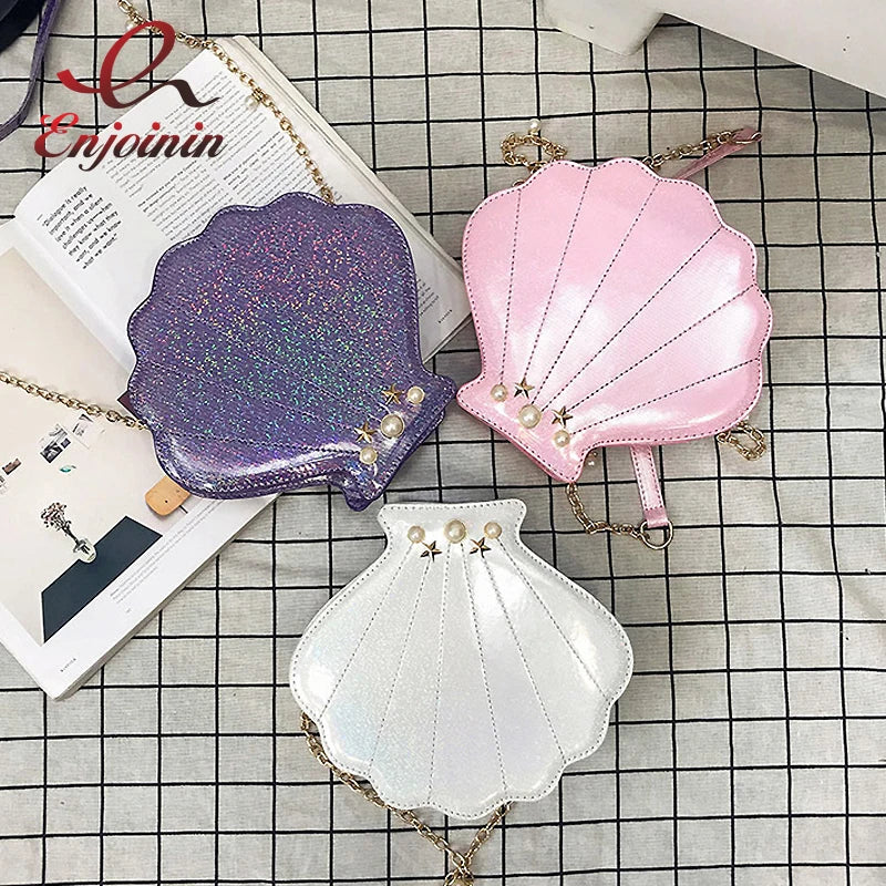 Irridescent Shell Bag Crossbody Shoulder Handbag Mermaid Seashells - Tophatter Daily Deals