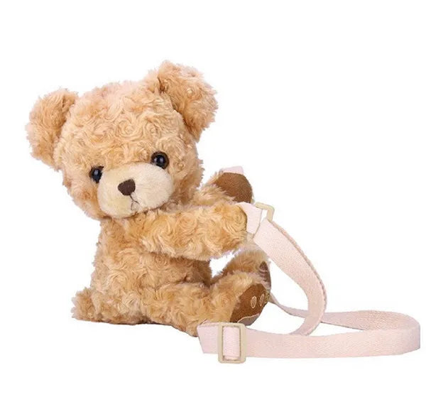 Plush Brown Teddy Bear Bag Crossbody Handbag Fur Large Animals - Tophatter Daily Deals