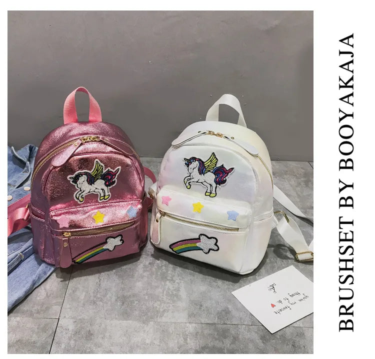 Holographic Backpack Unicorn Patches Rainbow Cloud Star Mythical - Tophatter Daily Deals
