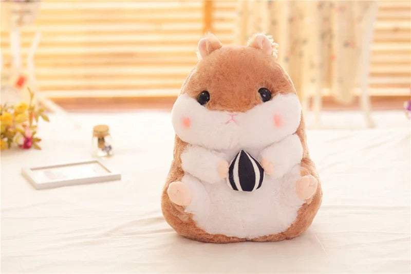 Chubby Hamster Pastel Woodland Plush With Nuts and Acorns 38cm Brown Animals - Tophatter Daily Deals