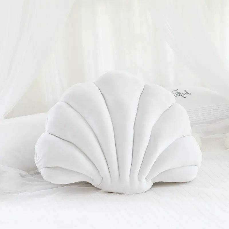 Velvet Shell Mermaid Cushion Plush Pillow Seashell White Seashells - Tophatter Daily Deals
