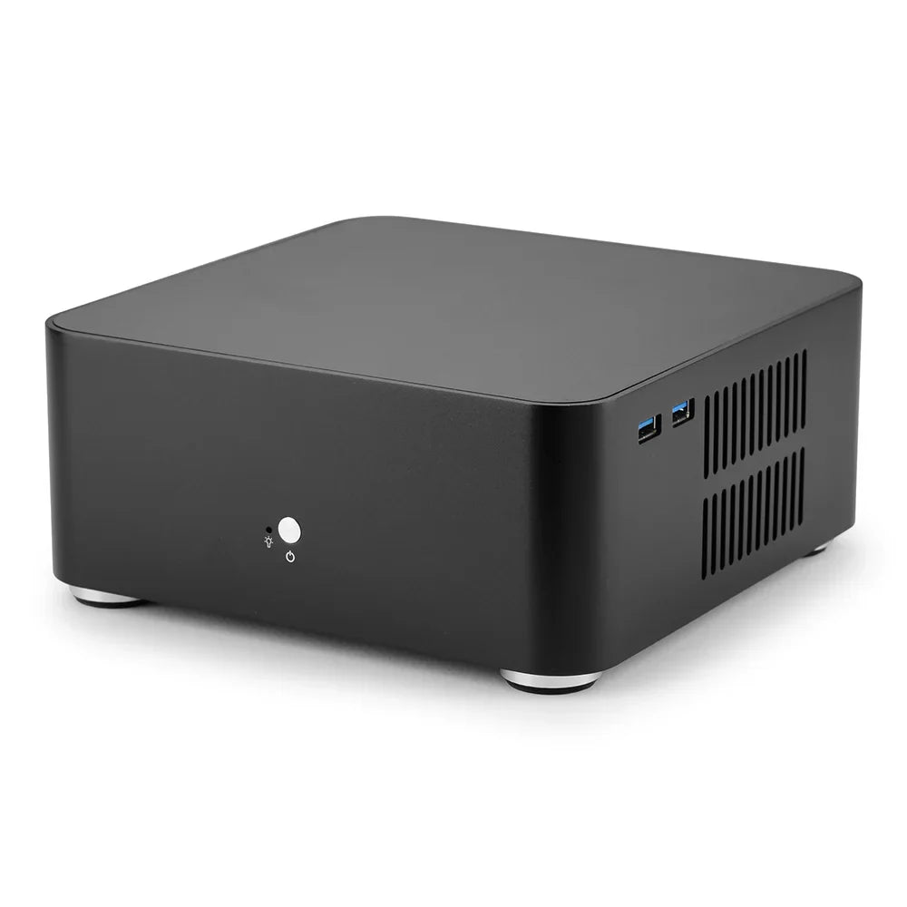 Mini ITX Case All Aluminum Chassis With Built In PSU Black Case - Tophatter Daily Deals