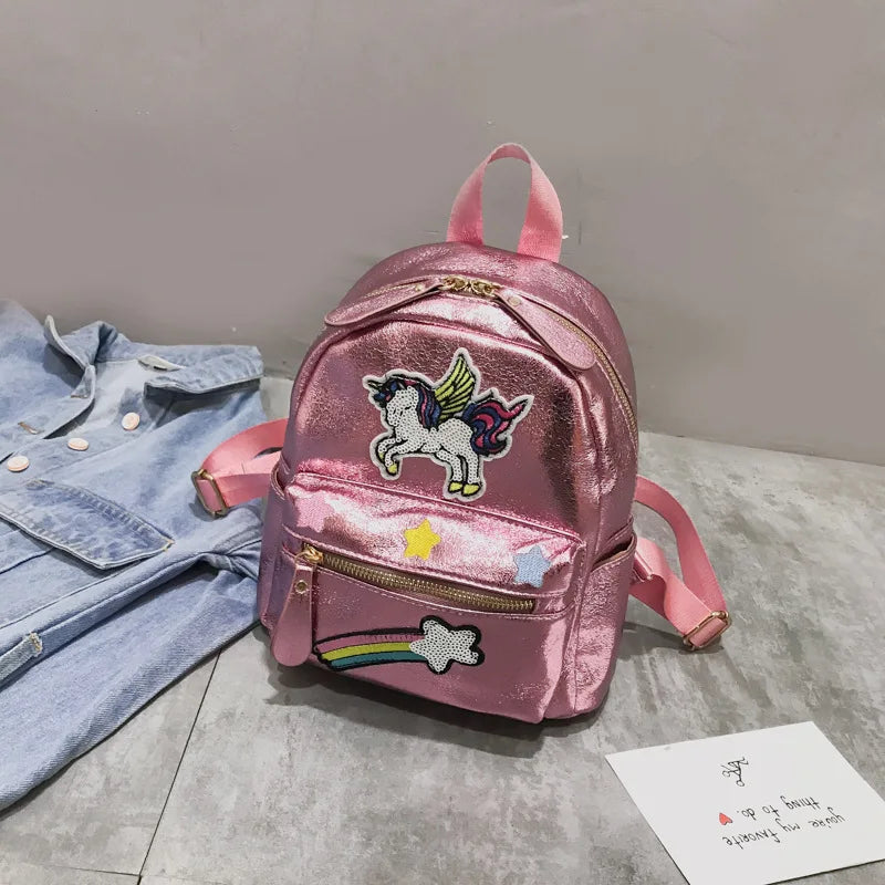 Holographic Backpack Unicorn Patches Rainbow Cloud Star Mythical - Tophatter Daily Deals