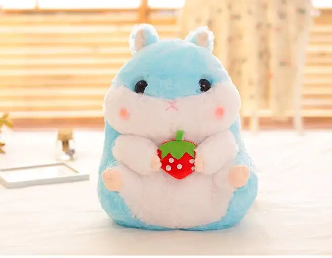Chubby Hamster Pastel Woodland Plush With Nuts and Acorns 55cm Blue Animals - Tophatter Daily Deals