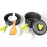 6-Piece Portable Camping Cookware Set Green Camp Cooking - Tophatter Daily Deals