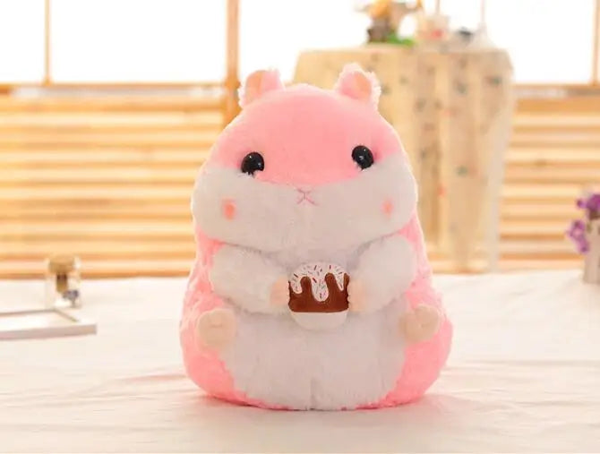 Chubby Hamster Pastel Woodland Plush With Nuts and Acorns Animals - Tophatter Daily Deals