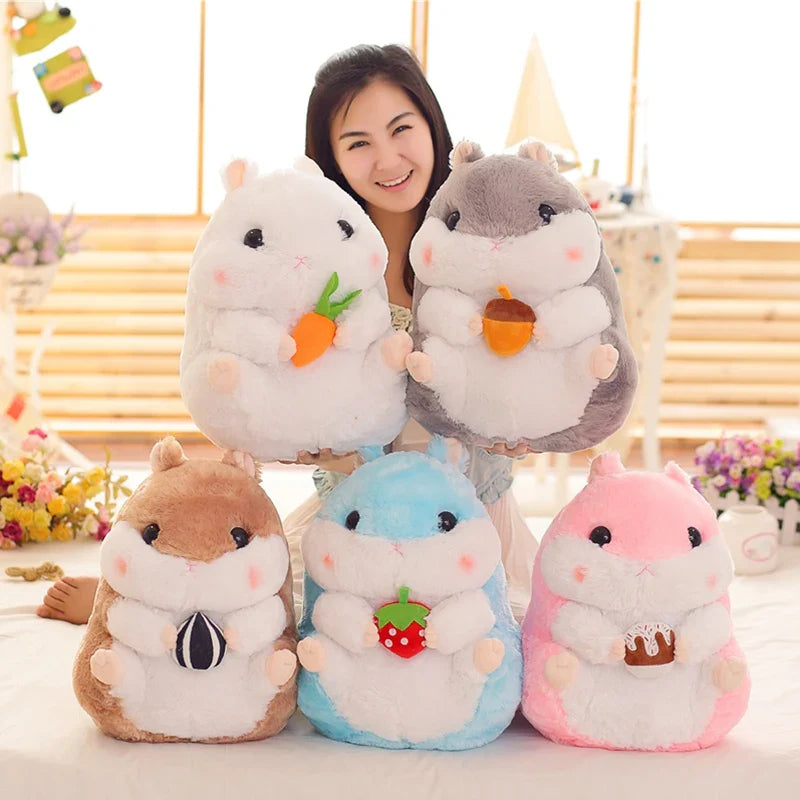 Chubby Hamster Pastel Woodland Plush With Nuts and Acorns Animals - Tophatter Daily Deals
