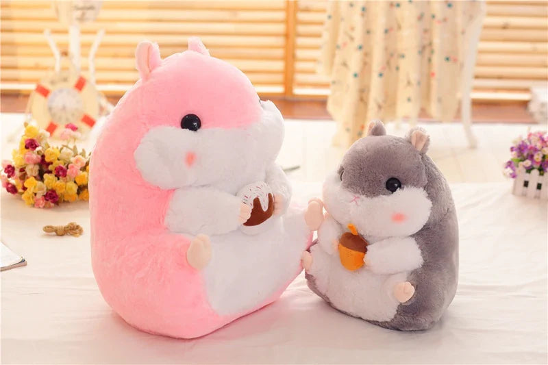 Chubby Hamster Pastel Woodland Plush With Nuts and Acorns Animals - Tophatter Daily Deals