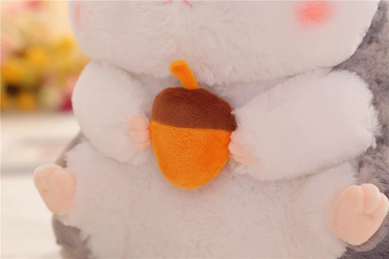 Chubby Hamster Pastel Woodland Plush With Nuts and Acorns Animals - Tophatter Daily Deals
