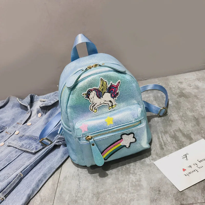Holographic Backpack Unicorn Patches Rainbow Cloud Star Mythical - Tophatter Daily Deals