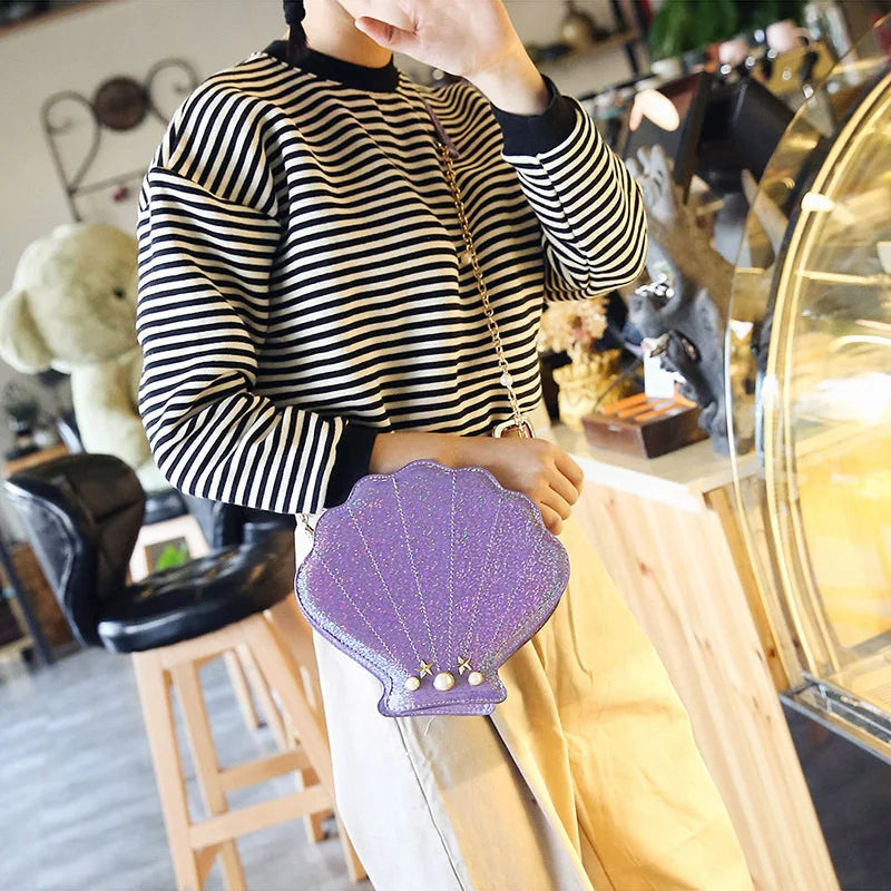Irridescent Shell Bag Crossbody Shoulder Handbag Mermaid Seashells - Tophatter Daily Deals