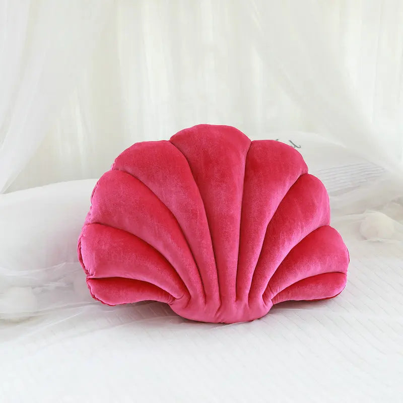 Velvet Shell Mermaid Cushion Plush Pillow Seashell Rose Seashells - Tophatter Daily Deals
