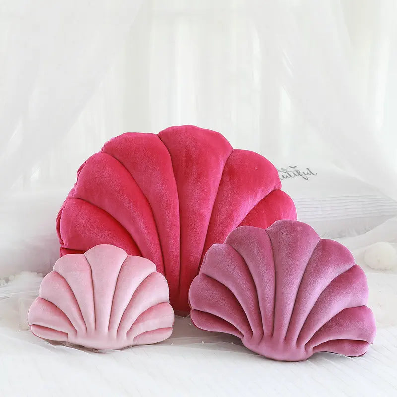 Velvet Shell Mermaid Cushion Plush Pillow Seashell Seashells - Tophatter Daily Deals