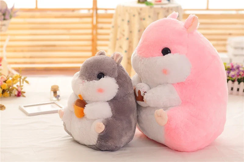 Chubby Hamster Pastel Woodland Plush With Nuts and Acorns Animals - Tophatter Daily Deals