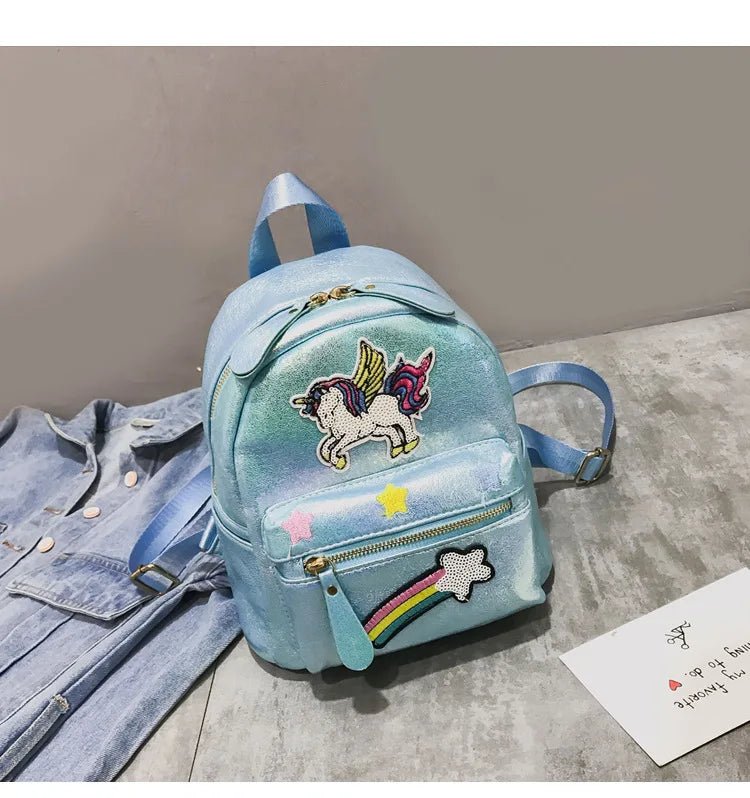 Holographic Backpack Unicorn Patches Rainbow Cloud Star Mythical - Tophatter Daily Deals