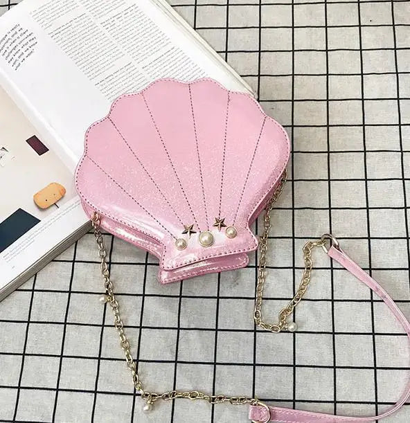 Irridescent Shell Bag Crossbody Shoulder Handbag Mermaid Pink Seashells - Tophatter Daily Deals