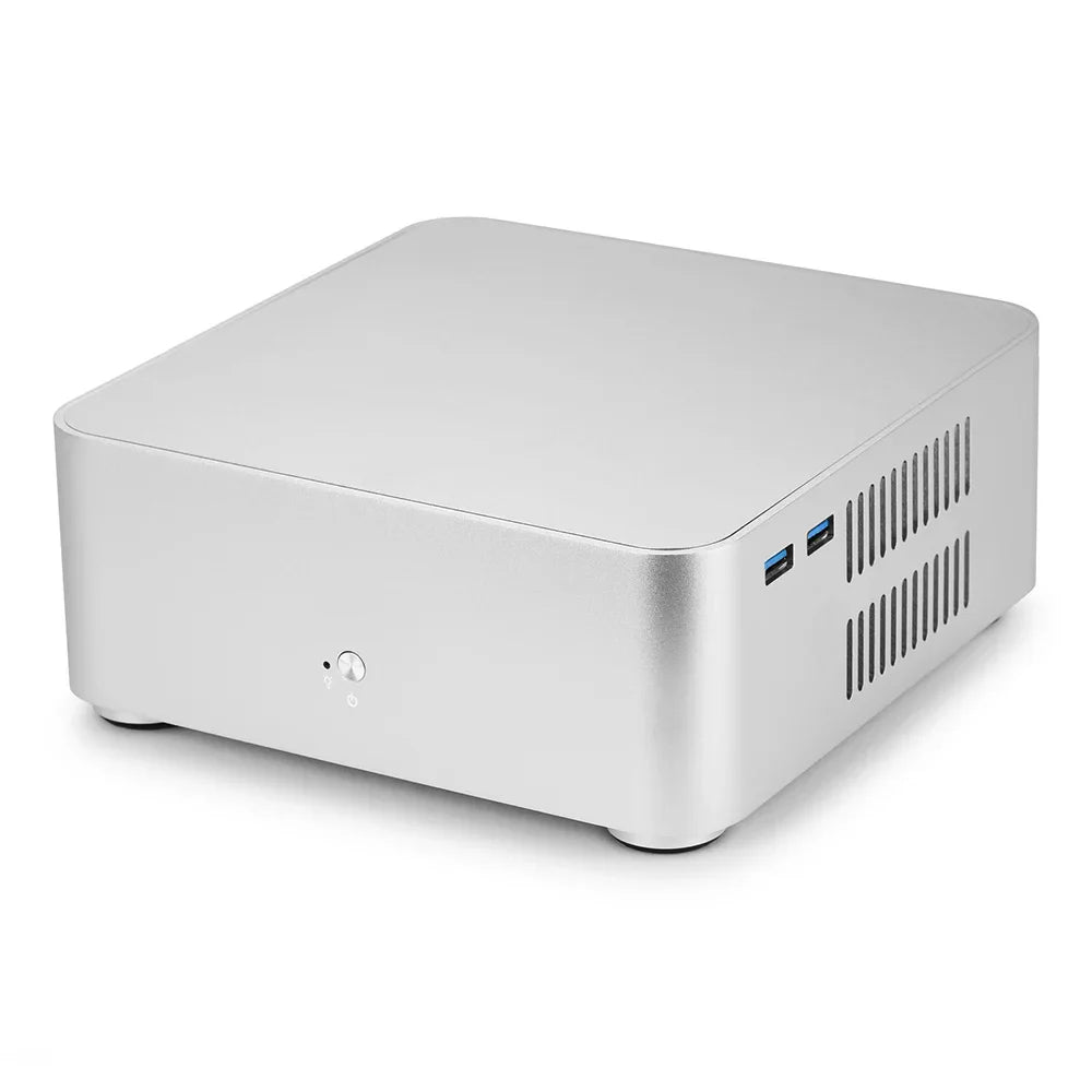 Mini ITX Case All Aluminum Chassis With Built In PSU Silver Case - Tophatter Daily Deals