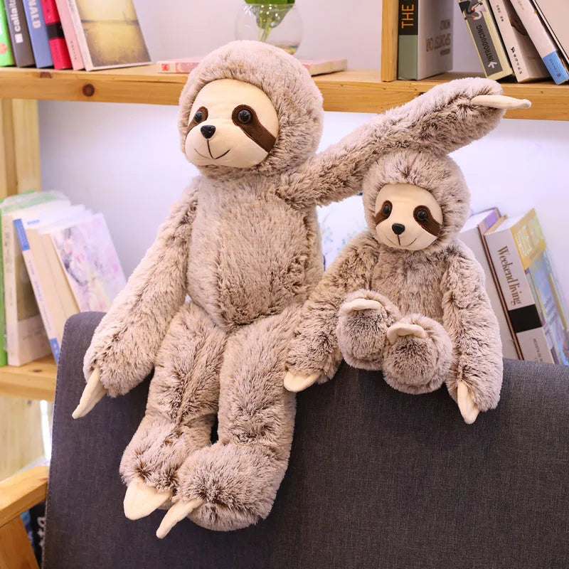 Brown Beige Baby Sloth Plush Long Floppy Arms Stuffed Soft Toy Animals - Tophatter Daily Deals