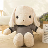 Loppy Bunny Big Hanging Ears Bunny Rabbits With Sweaters Plush Brown Bunny Grey Animals - Tophatter Daily Deals