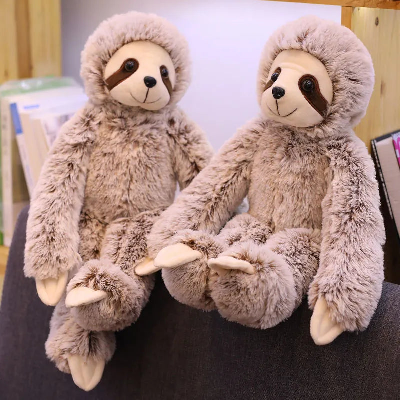 Brown Beige Baby Sloth Plush Long Floppy Arms Stuffed Soft Toy Animals - Tophatter Daily Deals