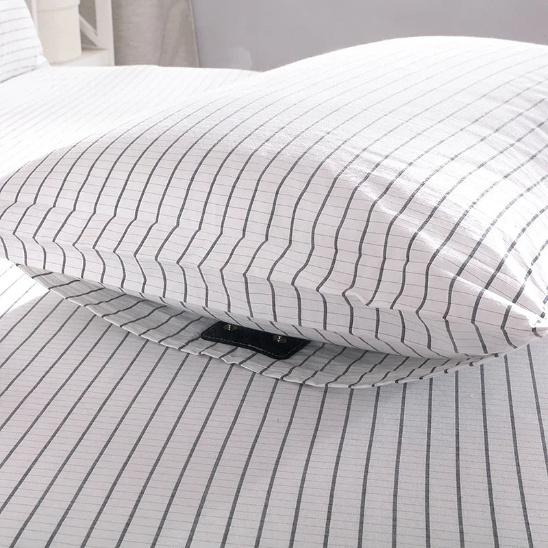 Earthing Fitted Sheet Organic Cotton Silver Grounding Small Stripe Pillow Case (Queen) - Tophatter Daily Deals